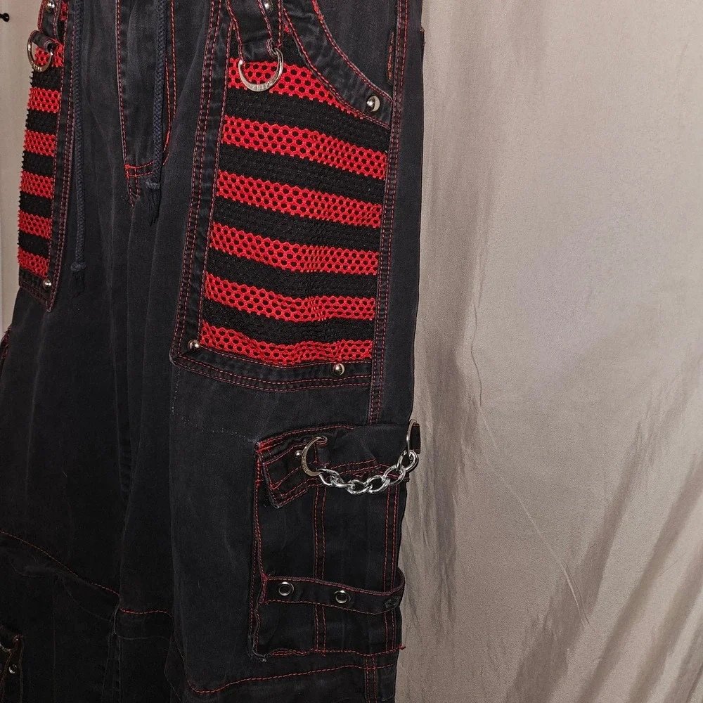 Tripp NYC Black Red Cyber Goth Emo Punk Rock Pants